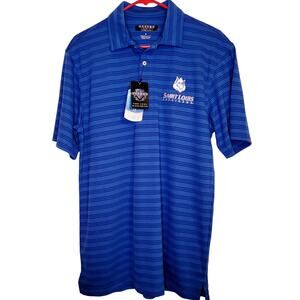 NWT Oxford American St. Louis Billikens blue striped short sleeved polo shirt S